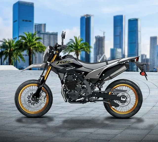 Image of 2026 KLX230SM SE in action
