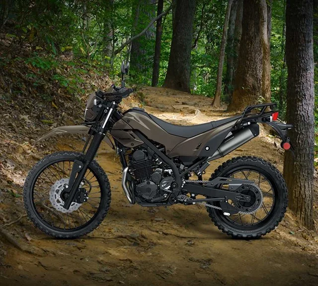 Image of 2026 KLX230 DF in action