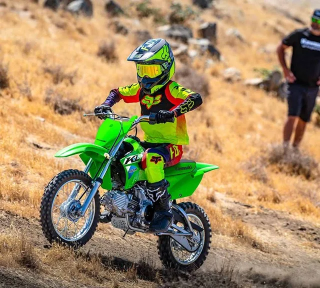 Image of 2027 KLX110R in action