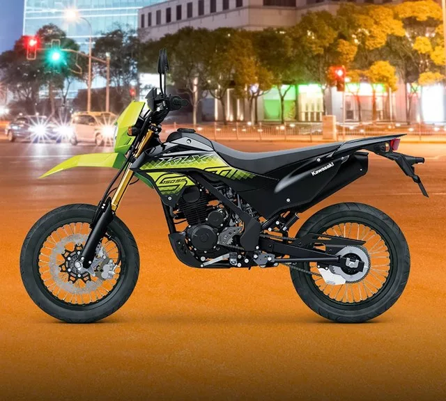 Image of 2027 KLX150SM SE in action